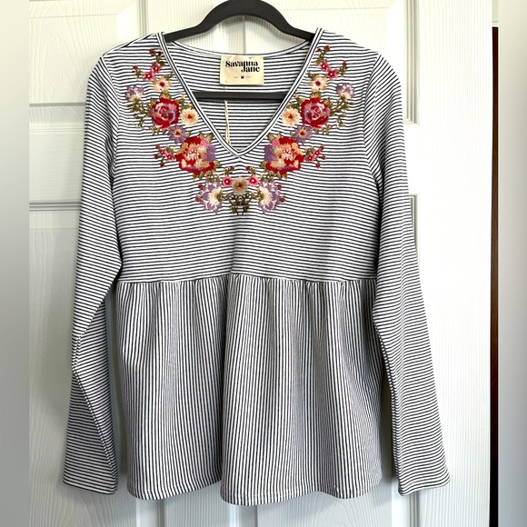 Savannah Jane Embroidered Top - M - Picture 1 of 3